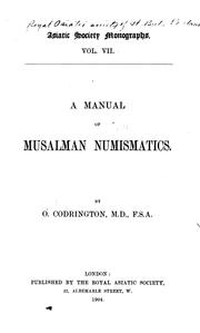Cover of: A manual of Musalman numismatics. by Oliver Codrington