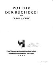 Politik der Bücherei by Paul Ladewig