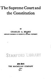 Cover of: The Supreme court and the Constitution.