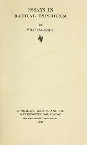 Cover of: Essays in radical empiricism by William James
