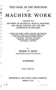 Cover of: Text-book of the principles of machine work