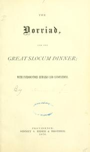 Cover of: The Dorriad: and The great Slocum dinner