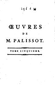 Œuvres de M. Palissot by Charles Palissot de Montenoy