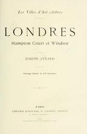 Cover of: Londres, Hampton court et Windsor