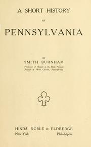 Cover of: A short history of Pennsylvania: by Smith Burnham ...