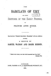 Cover of: The Barclays of Ury by Budge, Frances Anne.