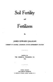 Cover of: Soil fertility and fertilizers