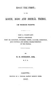 Essay the first by B. H. Hodgson