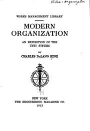 Cover of: Modern organization by Charles De Lano Hine