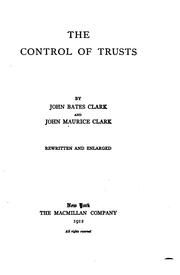 Cover of: The control of trusts