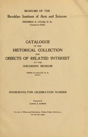 Catalogue of the historical collection and objects of related interest at the Children's Museum by Brooklyn Children's Museum.