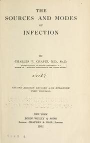 The sources and modes of infection by Charles V. Chapin