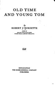 Cover of: Old time and young Tom by Burdette, Robert J.