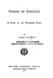 Cover of: Hannah of Kentucky: a story of the Wilderness road