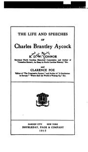 Cover of: The life and speeches of Charles Brantley Aycock by Robert Digges Wimberly Connor