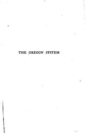 Cover of: The Oregon system by Allen Hendershott Eaton