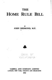 Cover of: The Home rule bill by Redmond, John Edward