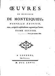 Cover of: Œuvres de Monsieur de Montesquieu. by Charles-Louis de Secondat baron de La Brède et de Montesquieu
