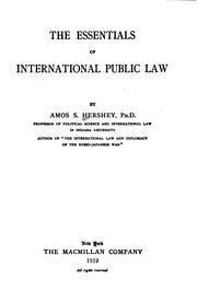 Cover of: The essentials of international public law
