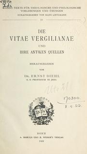 Cover of: Die Vitae Vergilianae und ihre antiken Quellen
