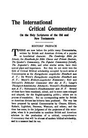 Cover of: A critical and exegetical commentary on the Epistles of St. Paul to the Thessalonians