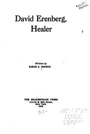 Cover of: David Erenberg, healer by Sarah A. Jenison, Sarah A. Jenison