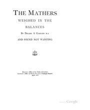 Cover of: The Mathers weighed in the balance