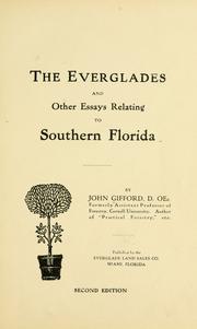Cover of: The Everglades and other essays relating to southern Florida by John C. Gifford