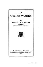 Cover of: In other words