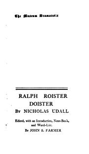 Cover of: Ralph Roister Doister by Nicholas Udall