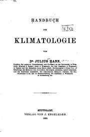 Cover of: Handbuch der klimatologie by Julius von Hann