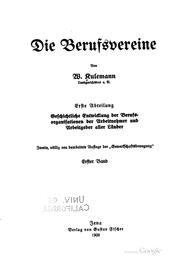 Cover of: Die berufsvereine