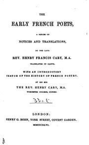 The early French poets by Henry Francis Cary