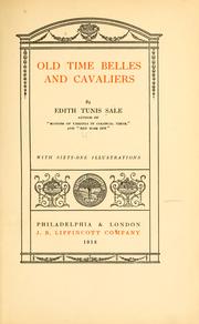 Cover of: Old time belles and cavaliers