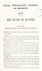 Cover of: The death of slavery. by Cooper, Peter