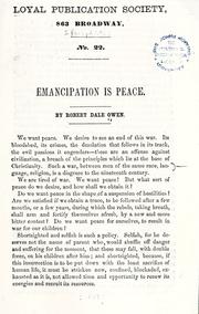 Cover of: Emancipation is peace by Robert Dale Owen