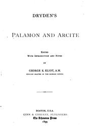 Cover of: Palamon and Arcite by John Dryden