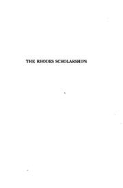 Cover of: The Rhodes scholarships by Parkin, George R.