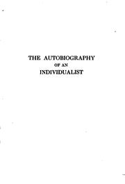 Cover of: The autobiography of an individualist