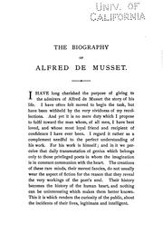 Cover of: The biography of Alfred de Musset.