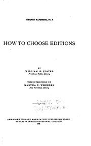Cover of: How to choose editions
