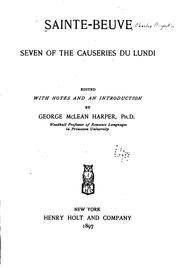 Cover of: Seven of the Causeries du lundi by Charles Augustin Sainte-Beuve