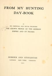 Cover of: From my hunting day-book