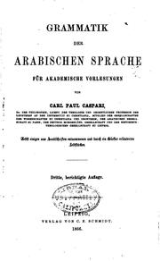 Cover of: Grammatik der arabischen Sprache für akademische Vorlesungen