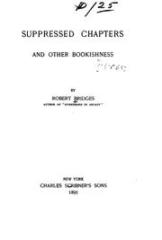 Cover of: Suppressed chapters and other bookishness