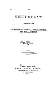 Cover of: The unity of law by Henry Charles Carey