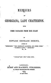 Cover of: Memoirs of Georgiana, Lady Chatterton. by Chatterton, Georgiana Lady