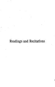 Cover of: Readings and recitations for Jewish homes and schools by Isabel E. Cohen