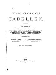 Cover of: Physikalisch-chemische tabellen.