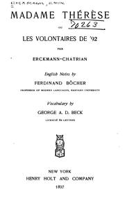 Cover of: Madame Thérèse by Emile Erckmann